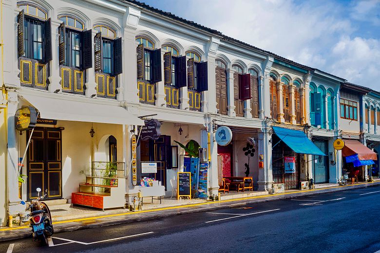 Façades sino-portugaises à Phuket - Thaïlande