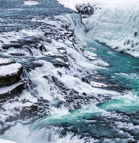 Chutes de Gullfoss en hiver