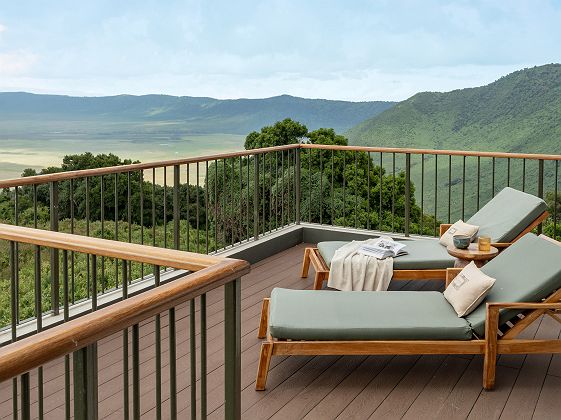 Ngorongoro Lodge member of Meliá Collection - terrasse vue caldeira