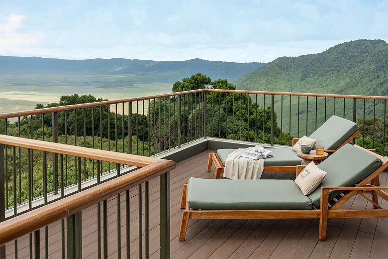 Ngorongoro Lodge member of Meliá Collection - terrasse vue caldeira