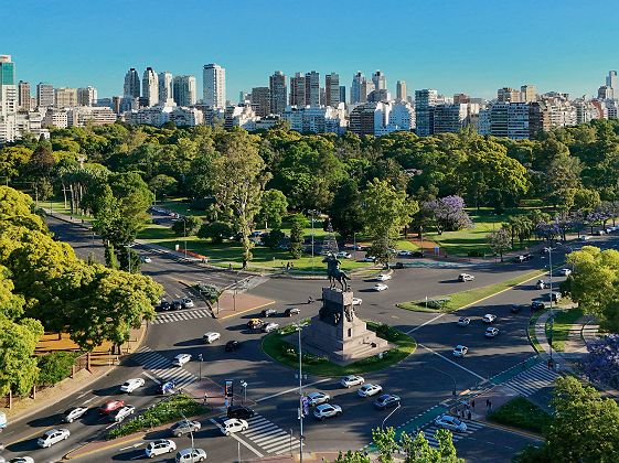 Vue aérienne du quartier de Palermo, Buenos Aires - Argentine 