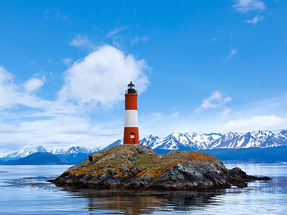 Phare d'Ushuaia sur le canal de Beagle, Patagonie - Argentine