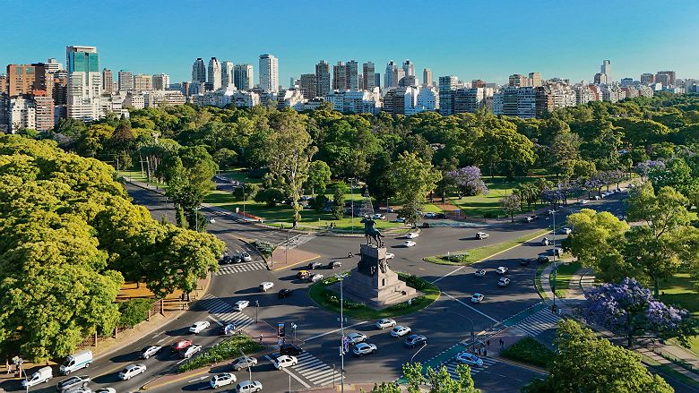Vue aérienne du quartier de Palermo, Buenos Aires - Argentine 
