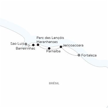 Carte Brésil - Nordeste, Berceau du brésil