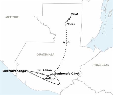 Carte GUATEMALA - Le pays du Quetzal