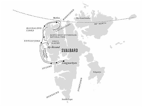 Carte Spitzberg Ile aux Ours Blancs