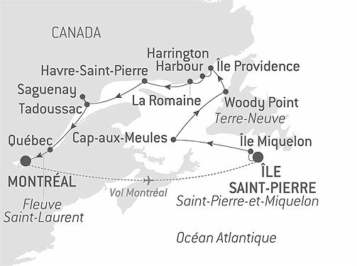 Carte Le long du Saint-Laurent