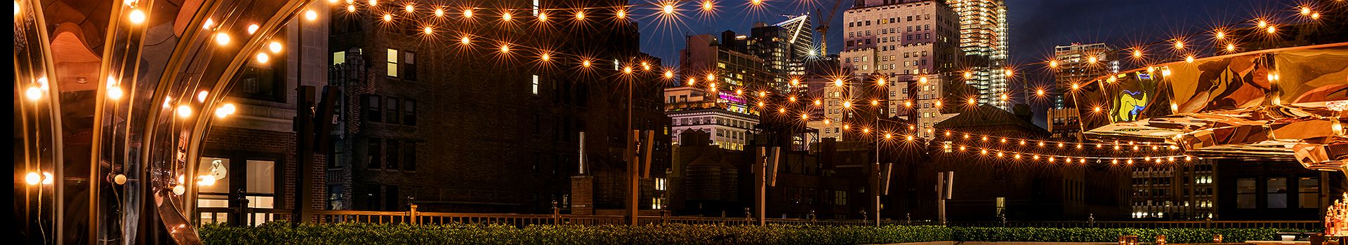 Moxy NYC Times Square west patio carousel