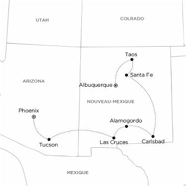 Carte Etats-Unis - Nouveau-Mexique : Rio Grande