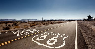Route 66 dans le désert de Californie - Etats Unis