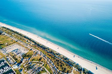 Vue aérienne de la côte de Miami - Floride, Etats-Unis