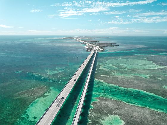 Pont Seven Mile Bridge vers les Keys - Floride, Etats-Unis