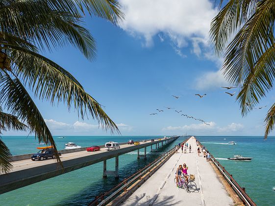 Pont Seven Mile Bridge vers les Keys - Floride, Etats-Unis