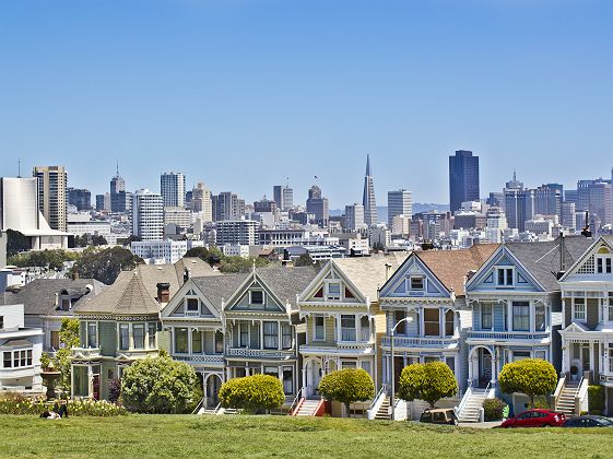 Maisons victoriennes à San Francisco en Californie, Etats Unis
