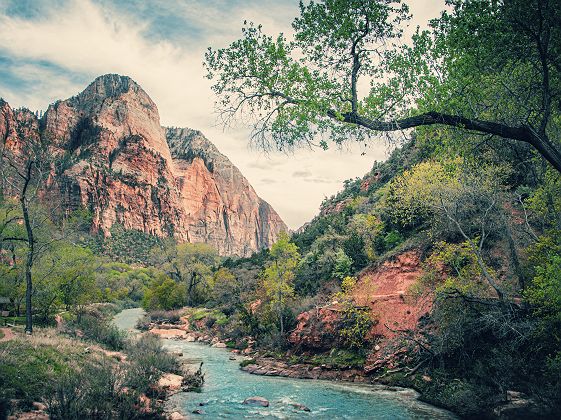Rivière dans le parc national de Zion, Utah