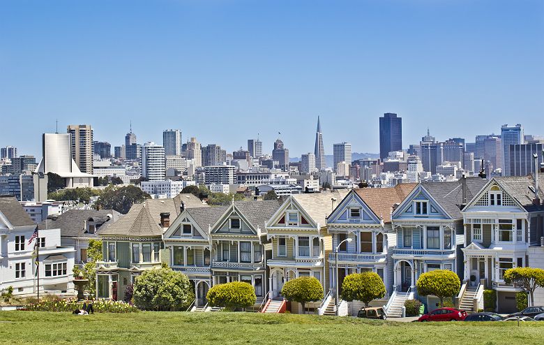 Maisons victoriennes à San Francisco en Californie, Etats Unis