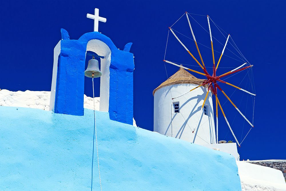 Moulin à vent à Oia (Santorin) - Grèce