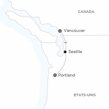 Carte CANADA USA nord ouest pacifique
