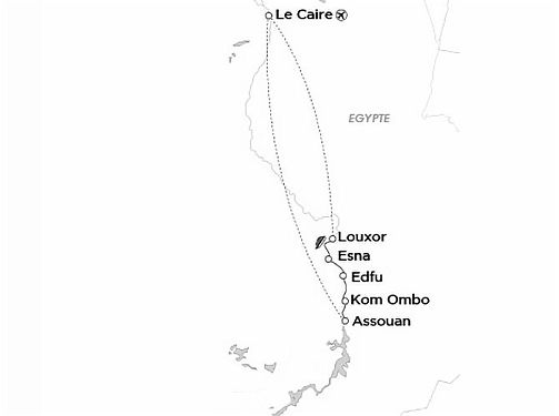 Carte Egypte Nil Magique au Gré des vents