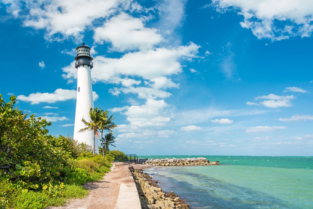 Phare de Cape Florida à Key Biscayne près de Miami en Floride