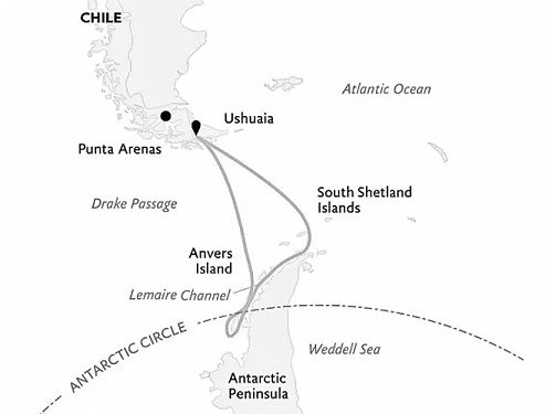 Carte Mission Polaire l'Antarctique