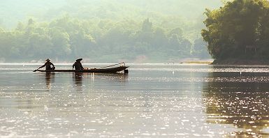 Pêcheurs sur le Mekong - Laos