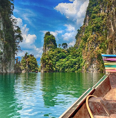 Trois roches Cheow Lan Lake, Parc National de Khao Sok