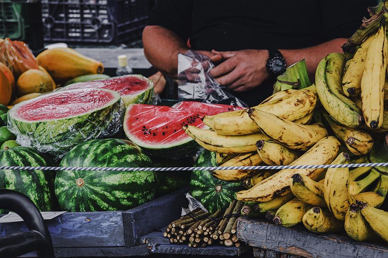 Etal de fruits au Costa Rica
