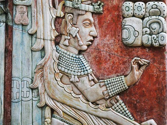 Mexique - Bas relief sur le site archéologique de Palenque