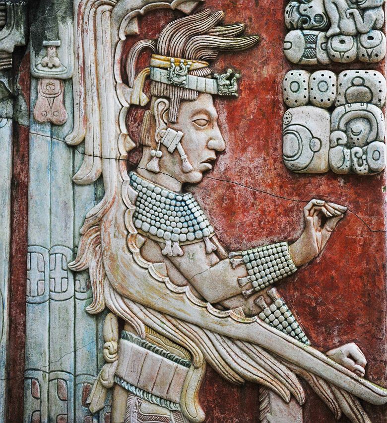 Mexique - Bas relief sur le site archéologique de Palenque