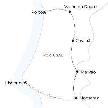 Carte PORTUGAL Flaneries terres interieures