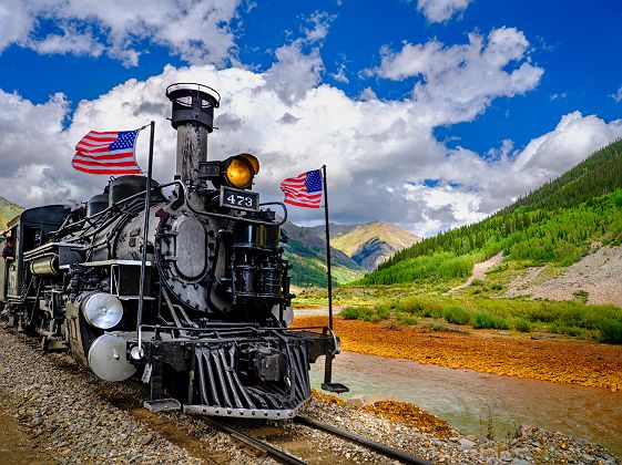 Le chemin de fer à voie étroite de Durango à Silverton, Colorado, USA