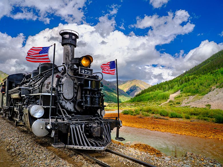 Le chemin de fer à voie étroite de Durango à Silverton, Colorado, USA