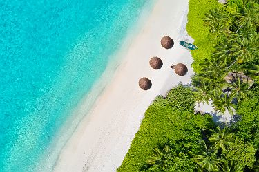 Maldives - Vue sur les plages bordées de palmiers