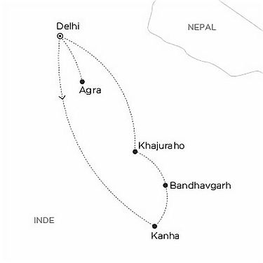 carte inde les tigres du madhya pradesh