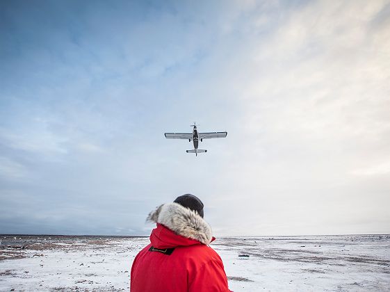 avion survol neige glace