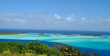 Polynésie Française - Bora Bora - Vue panoramique sur les îles