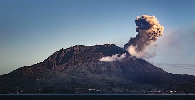 Vue sur le volcan Sakurajima