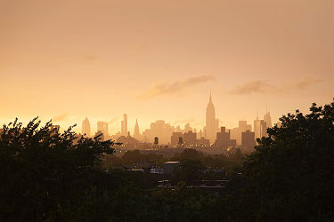 Vue de New York au coucher du soleil