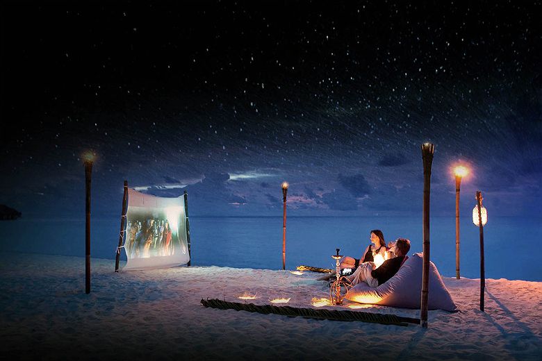 Cinéma sur un Motu - tahiti islands travel