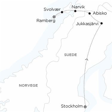 Carte SUEDE NORVEGE Lofoten Laponie Suedoise Contrees Arctiques