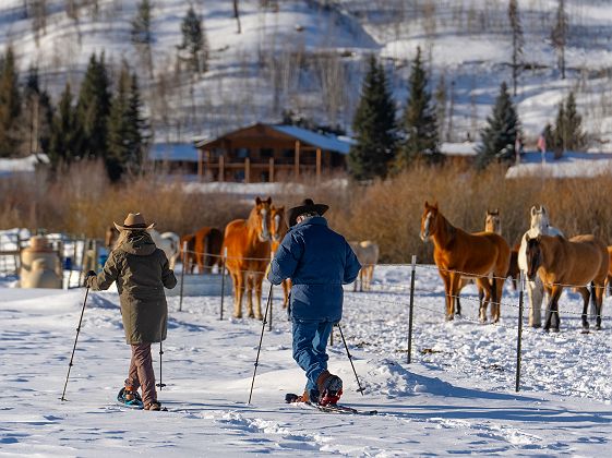 Raquettes en hiver au C Lazy U Ranch, Granby, Colorado, USA