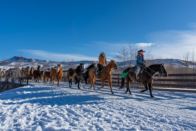 Balade à cheval au C Lazy U Ranch, Granby, Colorado, USA