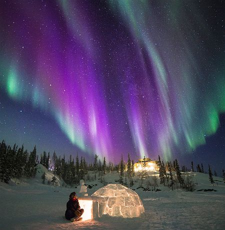 Blachford Lake Lodge aurore boréale @Martina Gebarovska