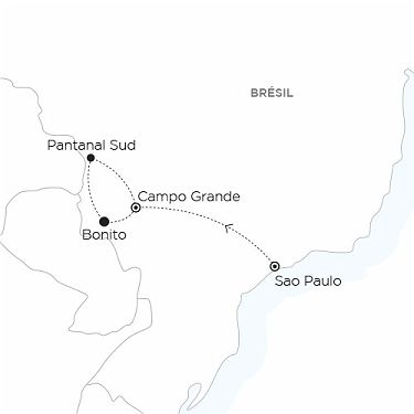 Carte Brésil - Le Marais-Monde du Pantanal
