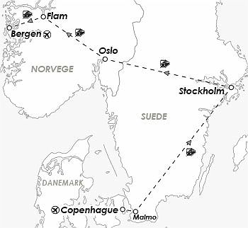 Carte Sur les Rails de Scandinavie