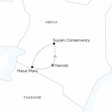 Carte KENYA Sanctuaires naturels d'exception