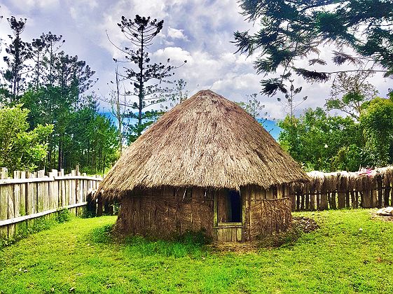 Hutte dans la vallée de Baliem à Wamena