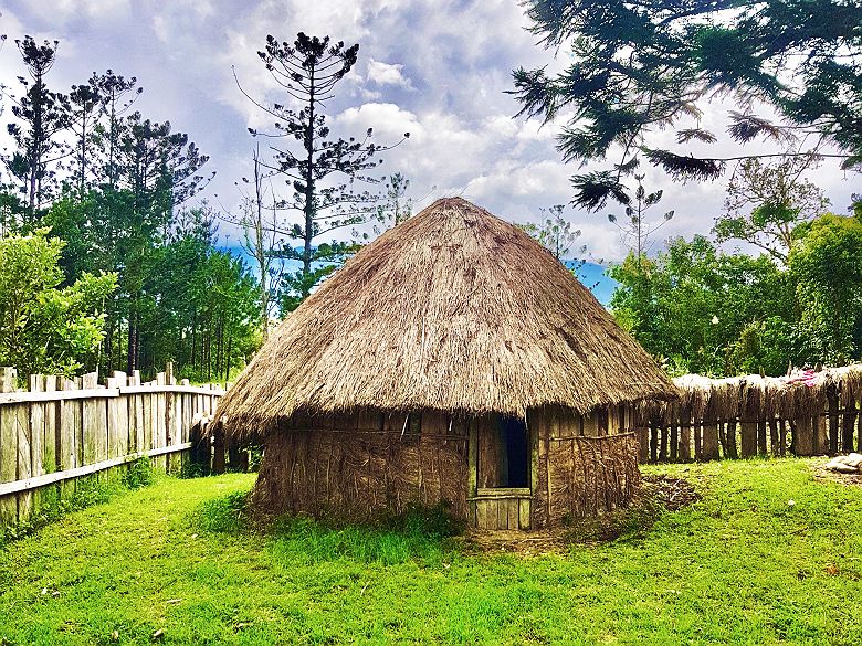 Hutte dans la vallée de Baliem à Wamena