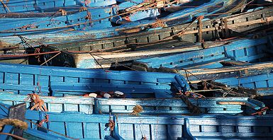 Bateaux à Essaouira au Maroc